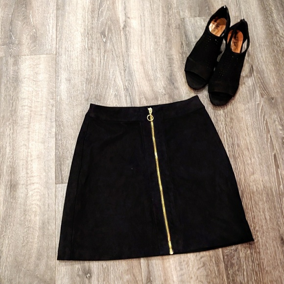 H&M Dresses & Skirts - H&M Suede Front Zip Mini